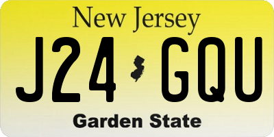 NJ license plate J24GQU