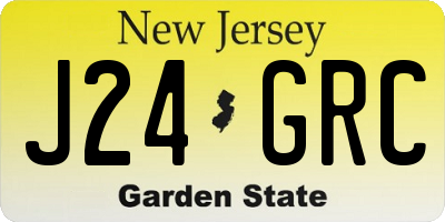 NJ license plate J24GRC