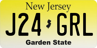 NJ license plate J24GRL