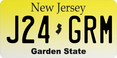 NJ license plate J24GRM