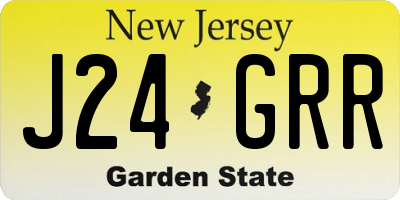 NJ license plate J24GRR