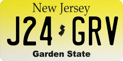 NJ license plate J24GRV