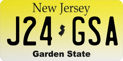 NJ license plate J24GSA