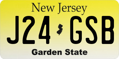 NJ license plate J24GSB