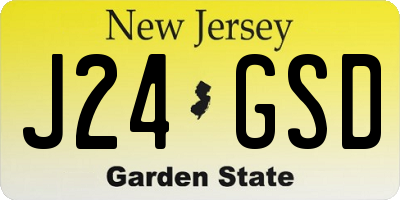 NJ license plate J24GSD