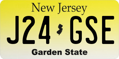 NJ license plate J24GSE