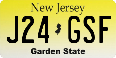 NJ license plate J24GSF