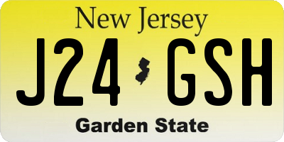 NJ license plate J24GSH
