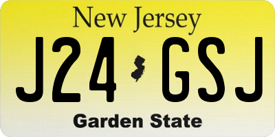 NJ license plate J24GSJ