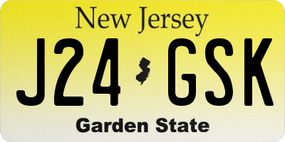 NJ license plate J24GSK