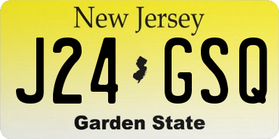 NJ license plate J24GSQ