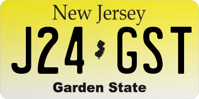 NJ license plate J24GST