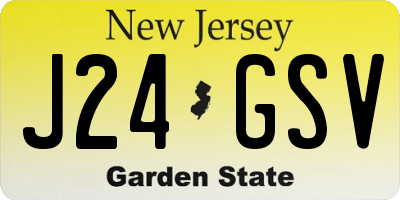 NJ license plate J24GSV