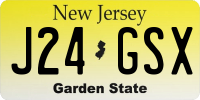 NJ license plate J24GSX