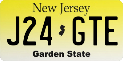NJ license plate J24GTE