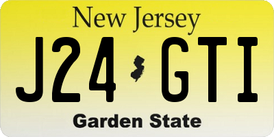 NJ license plate J24GTI