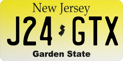 NJ license plate J24GTX