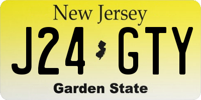 NJ license plate J24GTY