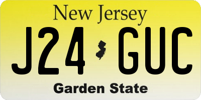 NJ license plate J24GUC