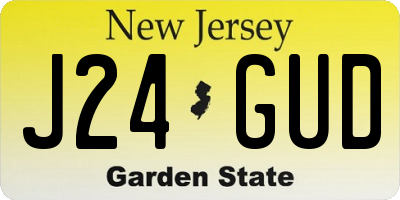 NJ license plate J24GUD