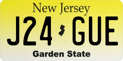 NJ license plate J24GUE