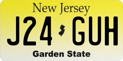 NJ license plate J24GUH