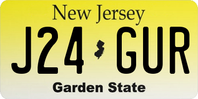 NJ license plate J24GUR