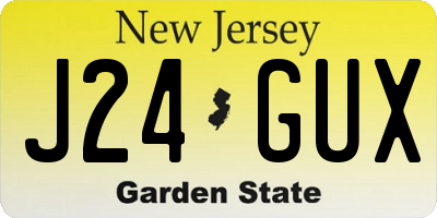 NJ license plate J24GUX