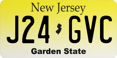 NJ license plate J24GVC