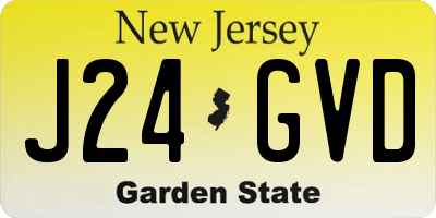 NJ license plate J24GVD