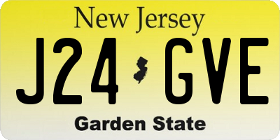 NJ license plate J24GVE