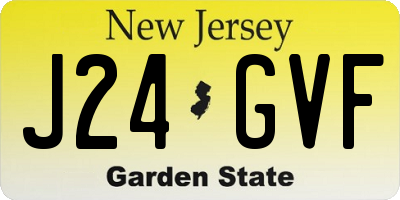 NJ license plate J24GVF