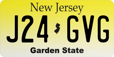 NJ license plate J24GVG