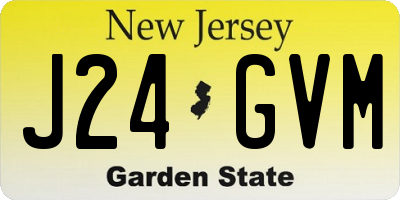 NJ license plate J24GVM