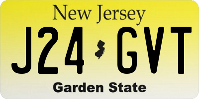 NJ license plate J24GVT