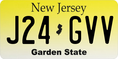 NJ license plate J24GVV