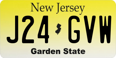 NJ license plate J24GVW