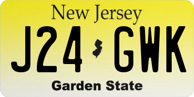 NJ license plate J24GWK