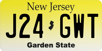NJ license plate J24GWT
