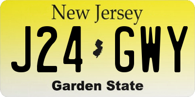 NJ license plate J24GWY