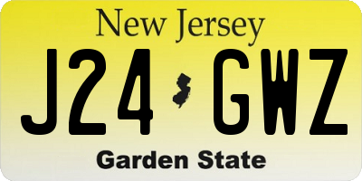 NJ license plate J24GWZ