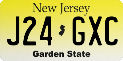 NJ license plate J24GXC