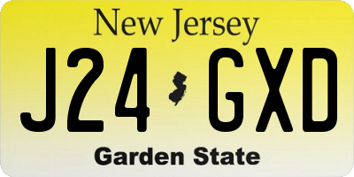 NJ license plate J24GXD