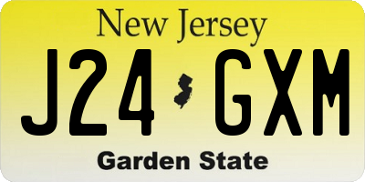 NJ license plate J24GXM