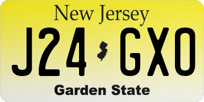 NJ license plate J24GXO