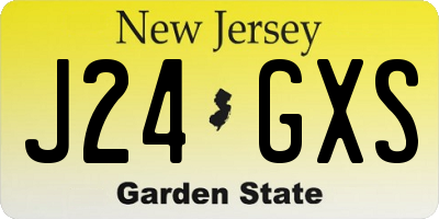 NJ license plate J24GXS