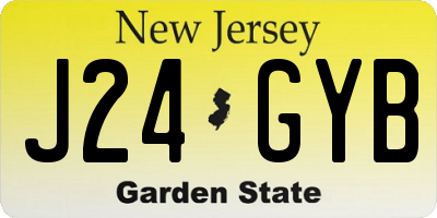NJ license plate J24GYB