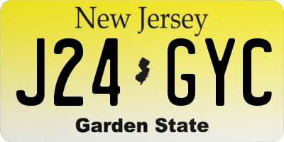 NJ license plate J24GYC
