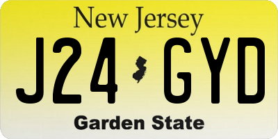 NJ license plate J24GYD