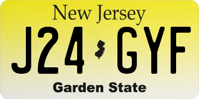 NJ license plate J24GYF